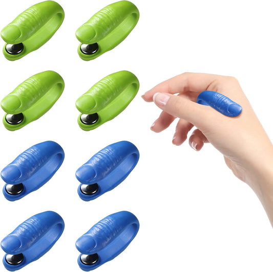 8-Piece Acupressure Hand Pressure Point Clips for Migraine Relief and Headache Management (Green, Blue)