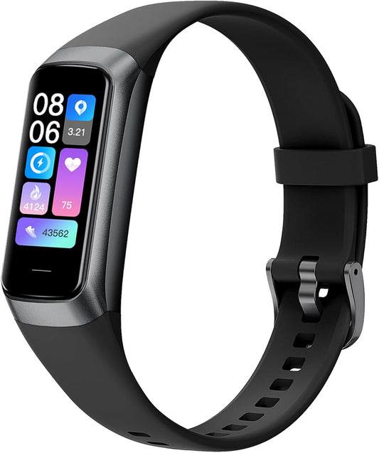 Advanced Fitness Tracker for Men and Women with OLED Display, Heart Rate and Sleep Monitoring, 25 Sports Modes, IP68 Waterproof Smartwatch, and Blood Pressure Monitoring